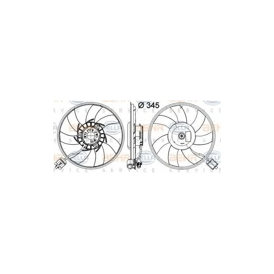 Hella 8EW 351 041-481 Fan, Radiator