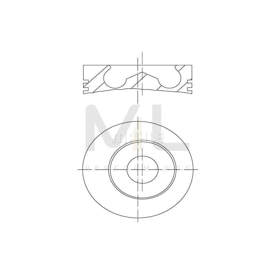 MAHLE ORIGINAL 015 91 02 Piston for FORD TRANSIT 94,67 mm, with piston ring carrier, without cooling duct | ML Performance Car Parts