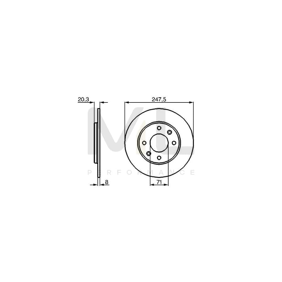 BOSCH 0 986 478 371 Brake Disc Solid, Oiled | ML Performance Car Parts