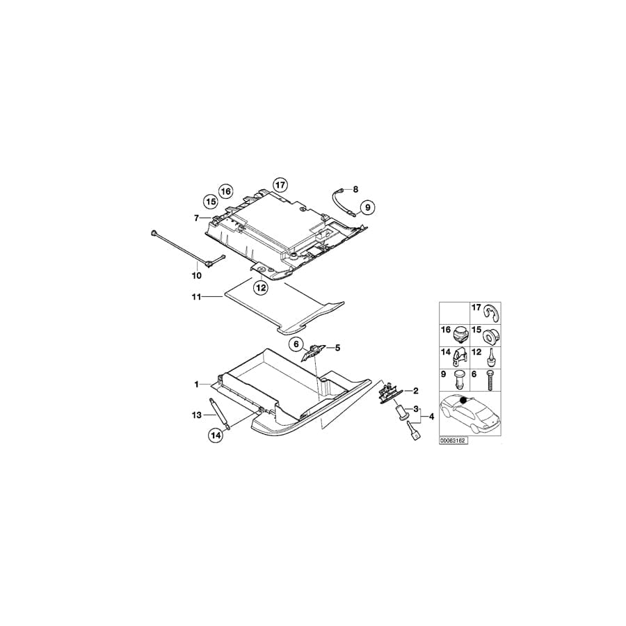 Genuine BMW 51167026225 E52 Glove Box Locking Mechanism (Inc. ALPINA V8 & Z8) | ML Performance UK Car Parts