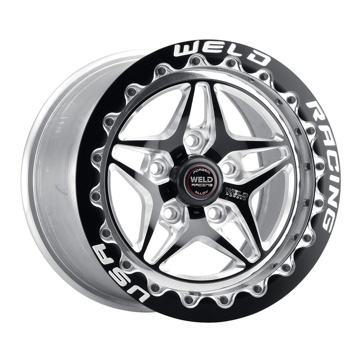 Weld 81HB7110W62F S81 Beadlock Wheel 17x11 5x115 ET5 BS6.2 Black Center - Polished Shell