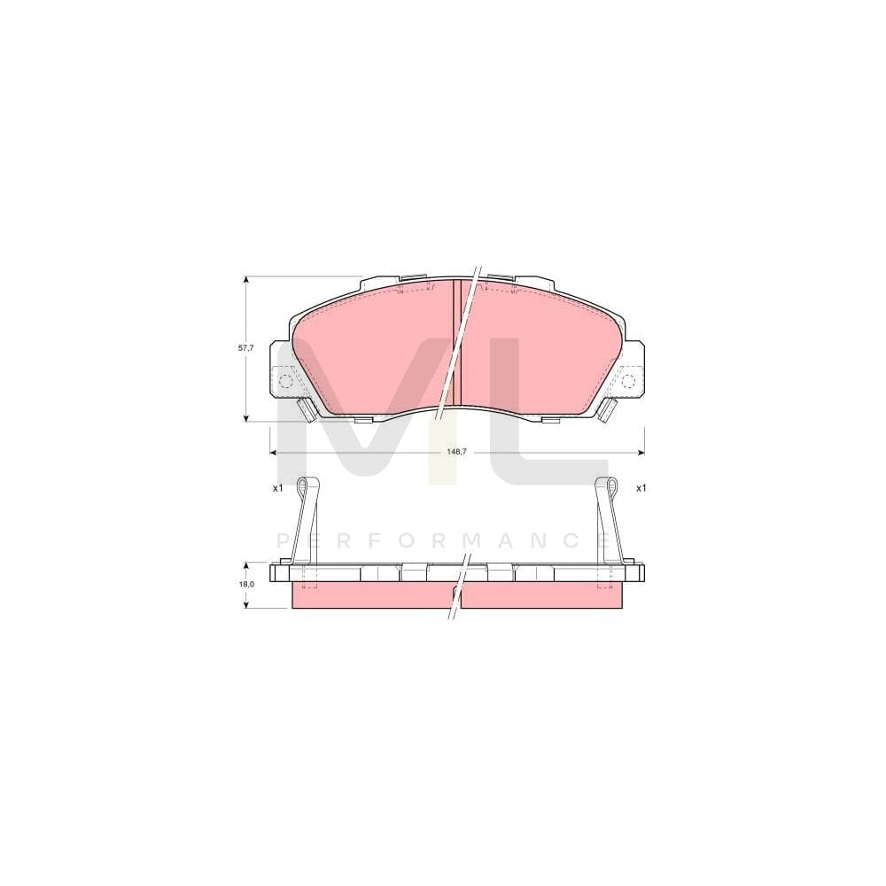 TRW Gdb995 Brake Pad Set With Acoustic Wear Warning, With Brake Caliper Screws, With Accessories | ML Performance Car Parts