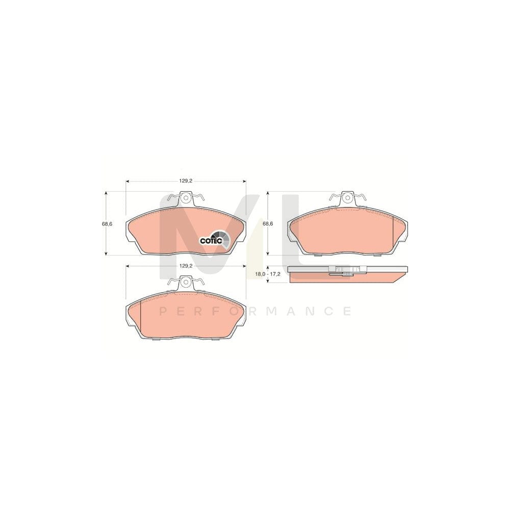 TRW Cotec Gdb1319 Brake Pad Set For Land Rover Freelander Not Prepared For Wear Indicator | ML Performance Car Parts