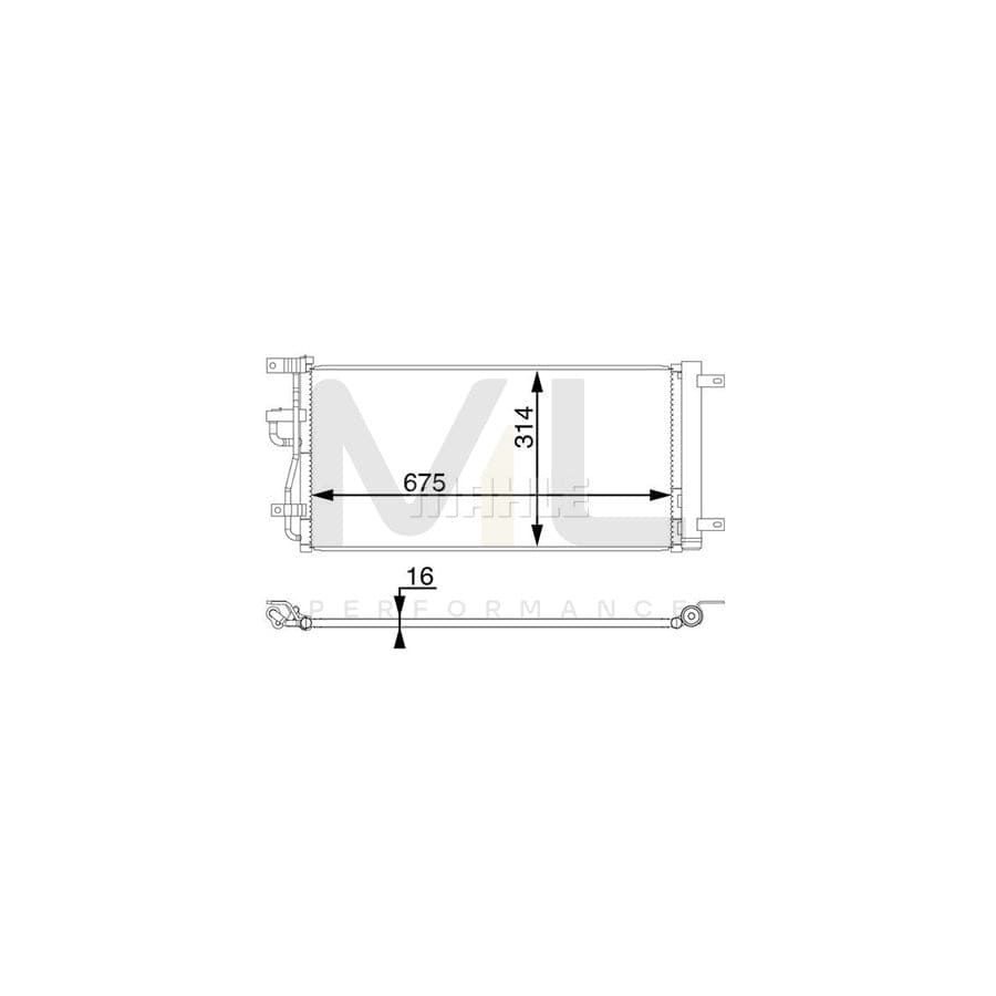 MAHLE ORIGINAL AC 66 000S Air conditioning condenser without gasket / seal, with dryer | ML Performance Car Parts