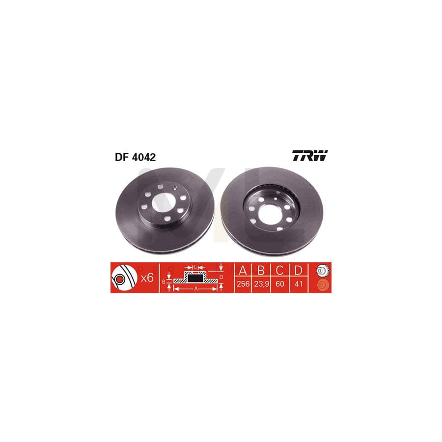 TRW DF4042 Brake Disc Vented, Painted | ML Performance Car Parts