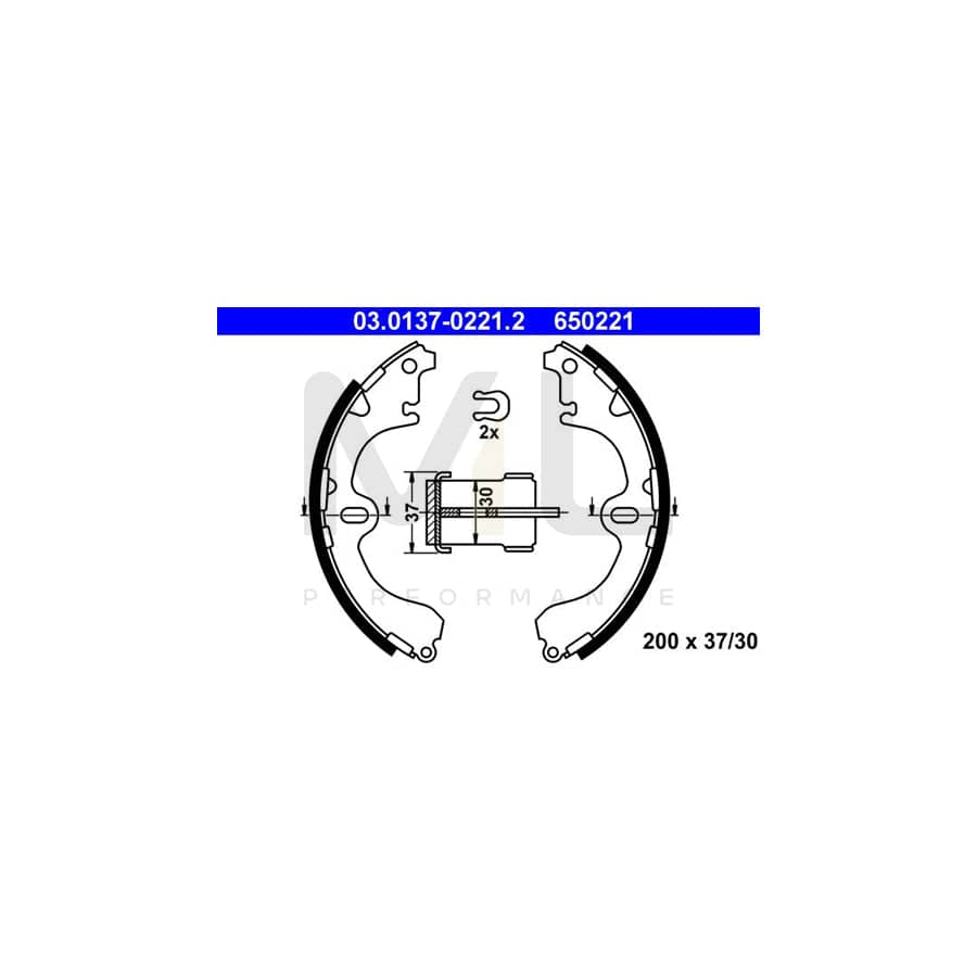 ATE 03.0137-0221.2 Brake Shoe Set | ML Performance Car Parts