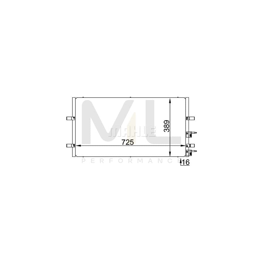 MAHLE ORIGINAL AC 695 000P Air conditioning condenser for FORD TRANSIT without dryer | ML Performance Car Parts