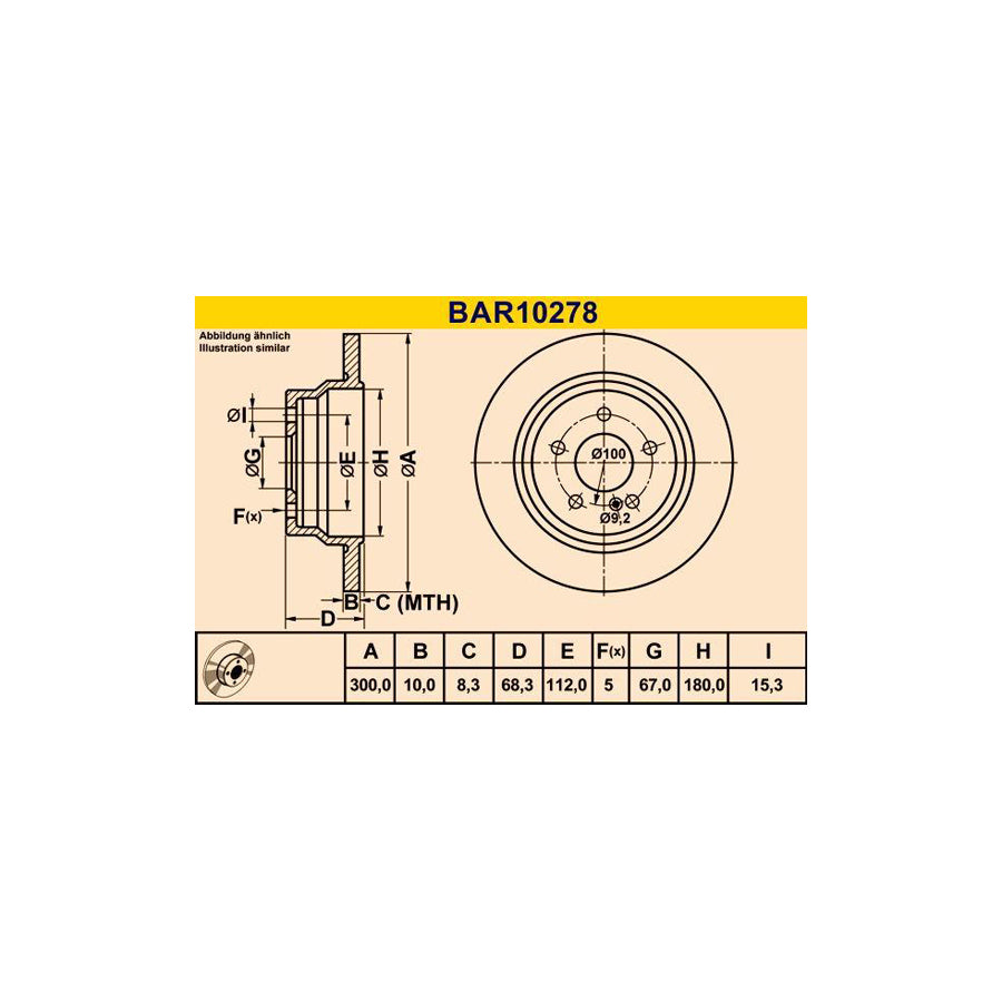 Barum BAR10278 Brake Disc