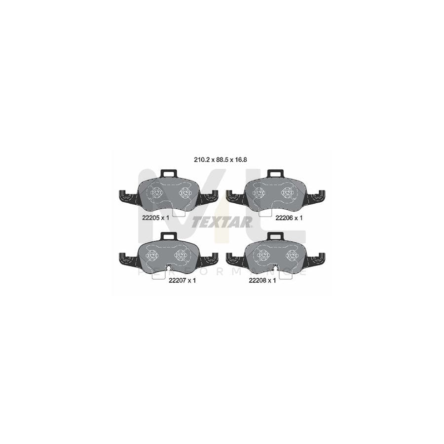 TEXTAR 2220501 Brake pad set for AUDI TT incl. wear warning contact | ML Performance Car Parts