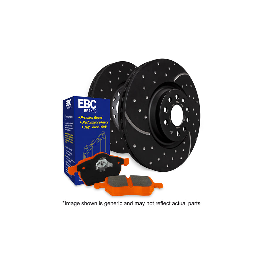 EBC PD15KF029 Audi VW Orangestuff Front Brake Pad & GD Disc Kit - Girling/TRW Caliper (Inc. TT & Golf Mk4) 1 | ML Performance UK Car Parts