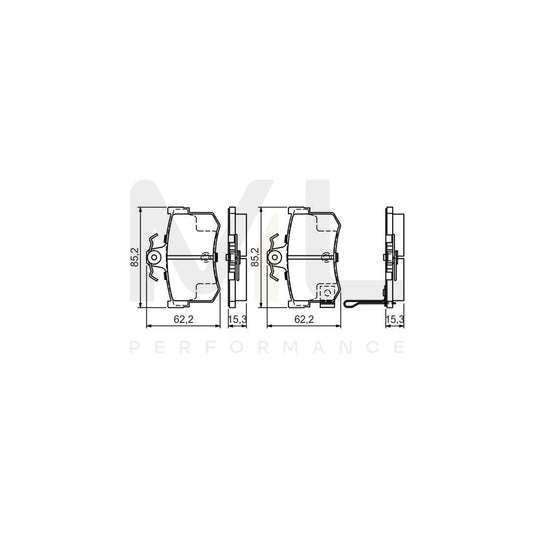 Bosch 0986424568 Brake Pad Set With Acoustic Wear Warning, With Anti-Squeak Plate, With Mounting Manual BP315 | ML Performance Car Parts