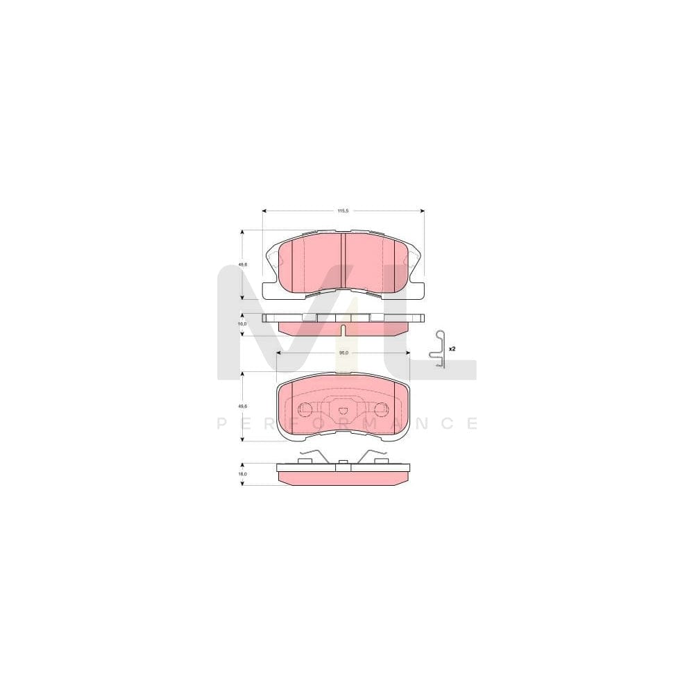 TRW Gdb3266 Brake Pad Set With Acoustic Wear Warning | ML Performance Car Parts