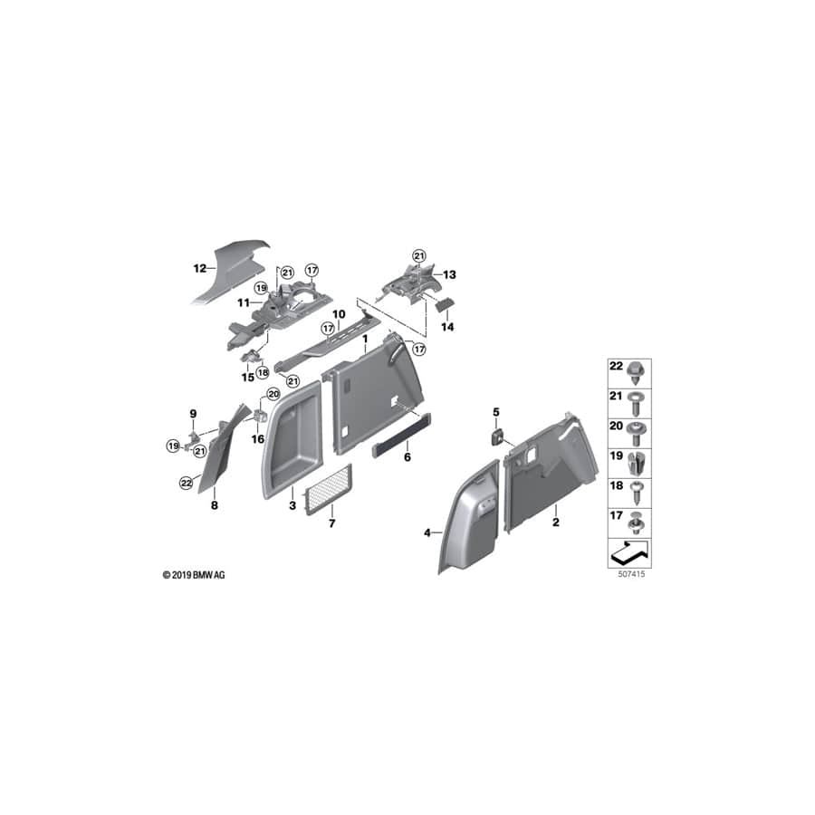 Genuine BMW 51477481911 G02 M Left Trunk Flap ANTHRAZIT (Inc. X4 M, X4 25dX & X4 30dX) | ML Performance UK Car Parts