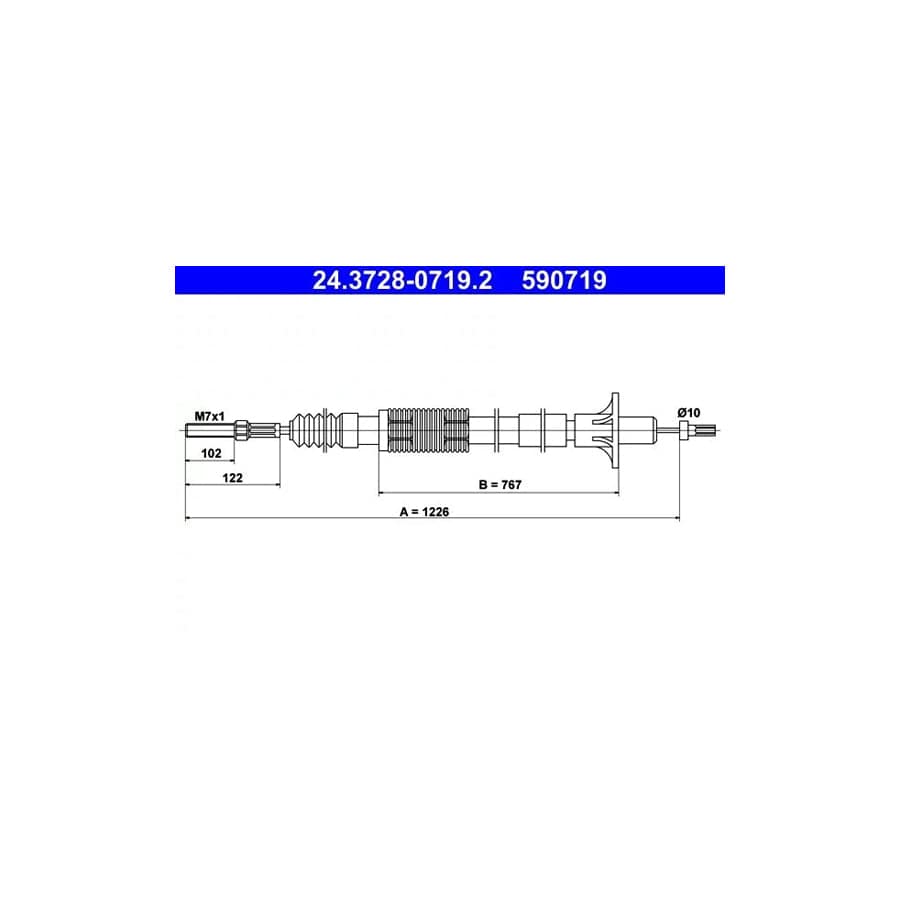 ATE 24.3728-0719.2 Clutch Cable