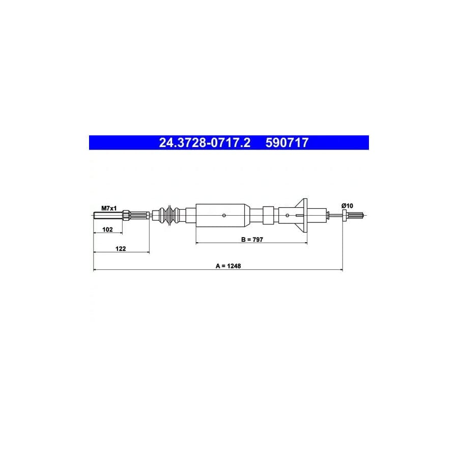 ATE 24.3728-0717.2 Clutch Cable