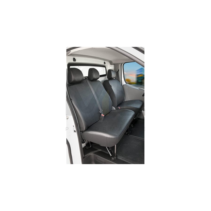 WALSER 11497 Car seat cover Black, Leatherette, Polyester, Front | ML Performance Car Parts