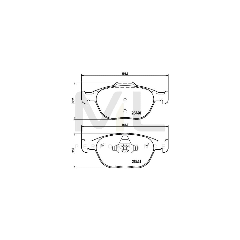 Hella 8DB 355 012-111 Brake Pad Set For Ford Fiesta Mk5 Hatchback (Jh1, Jd1, Jh3, Jd3) Not Prepared For Wear Indicator | ML Performance Car Parts