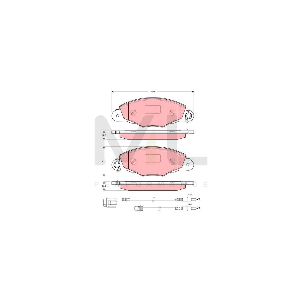 TRW Gdb1410 Brake Pad Set For Peugeot 605 Saloon Incl. Wear Warning Contact | ML Performance Car Parts