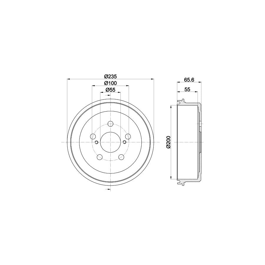 Hella 8DT 355 301-321 Brake Drum