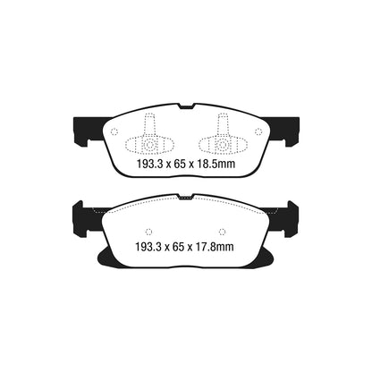 EBC DP43046R Ford Yellowstuff Front Brake Pads - ATE Caliper (Inc. Edge, Galaxy Mk3, S-Max Mk2) 2 | ML Performance UK Car Parts