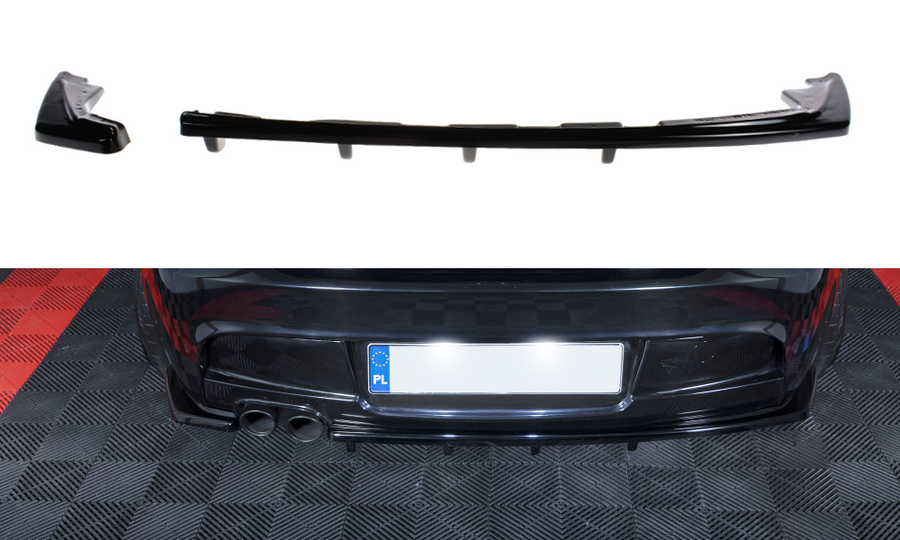 Maxton Design BM-1-81F-MPACK-RSD2+RSD1T Central Rear Splitter (with vertical bars) BMW Series 1 E81 / E87 M-Pack Facelift | ML Performance UK Car Parts