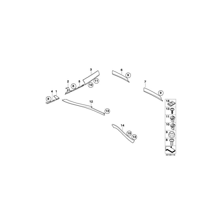 Genuine BMW 51419112436 E71 E72 Decor Strip, Alu, Right Front Door LÄNGSSCHLIFF (Inc. Hybrid X6, X6 30dX & X6 40dX) | ML Performance UK Car Parts