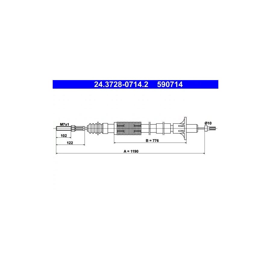 ATE 24.3728-0714.2 Clutch Cable