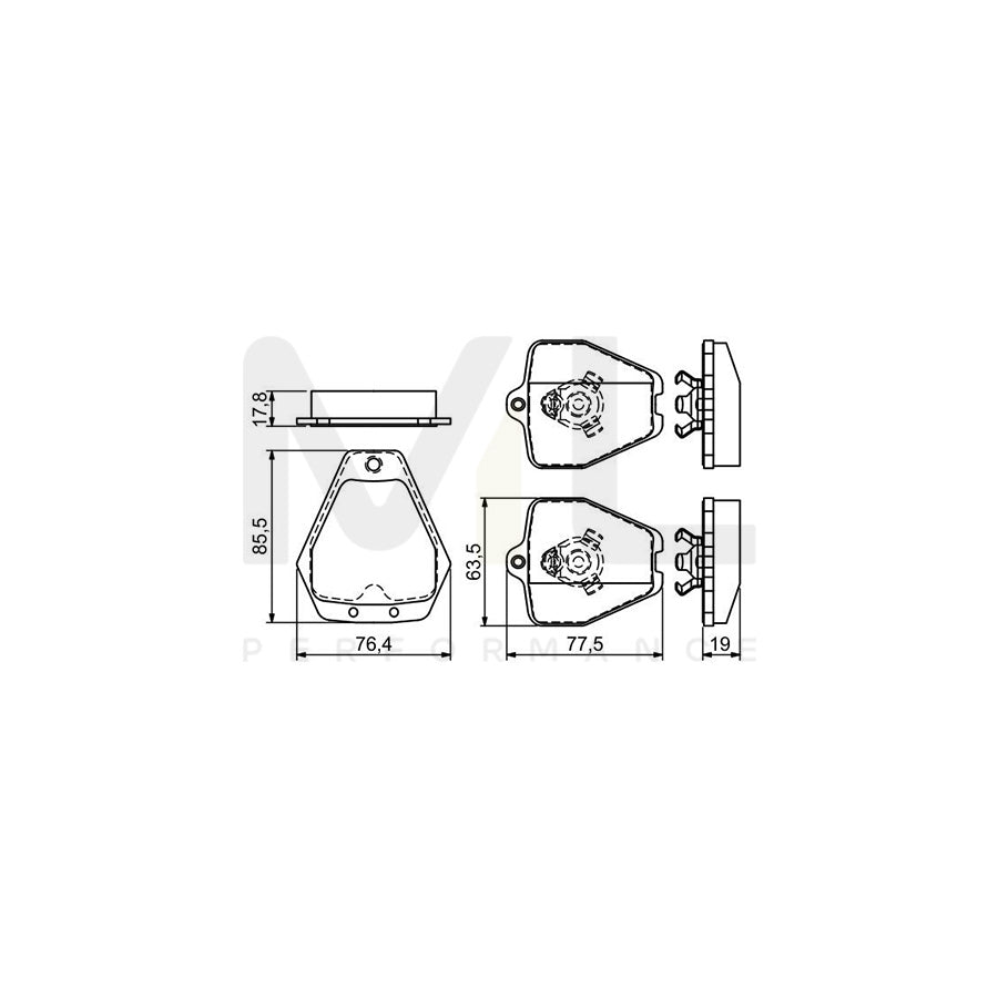 Bosch 0986494215 Brake Pad Set For Audi A4 With Anti-Squeak Plate, With Mounting Manual BP1151 | ML Performance Car Parts