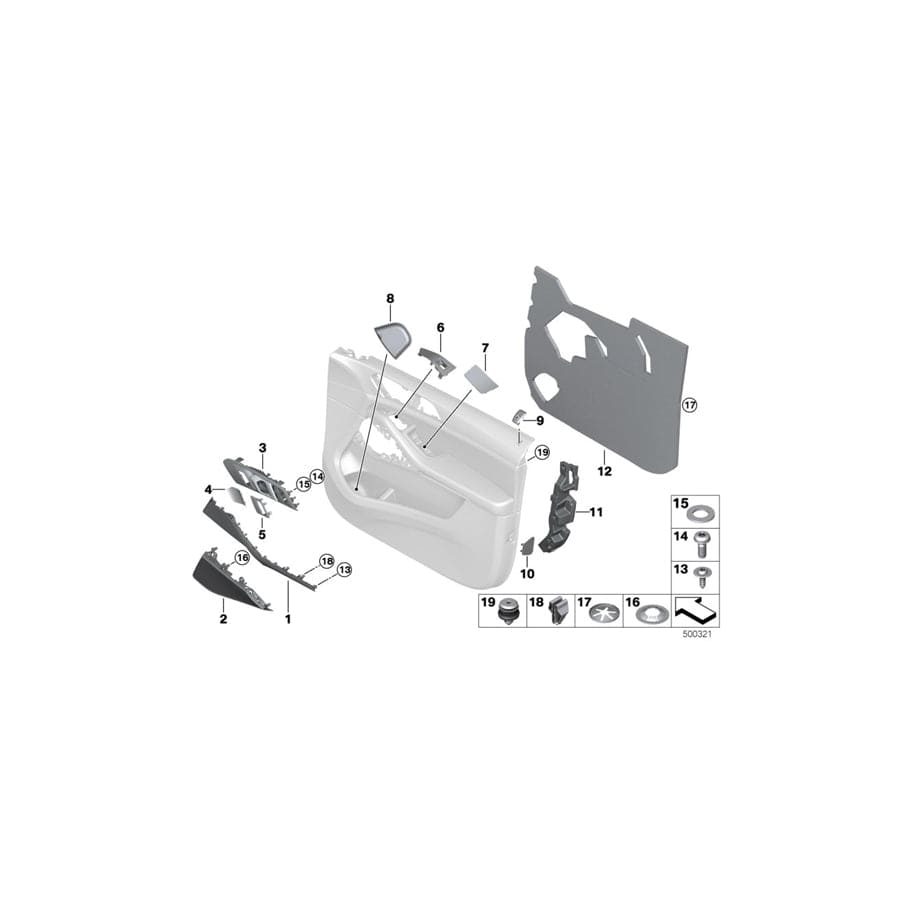 Genuine BMW 51418747833 G05 Decorative Trim Aluminum Tetragon Left (Inc. X5) | ML Performance UK Car Parts