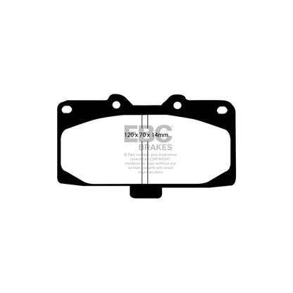 EBC DP41200R Mitsubishi Nissan Subaru Toyota Yellowstuff Front Brake Pads - Sumitomo/ATE Caliper 2 | ML Performance UK Car Parts