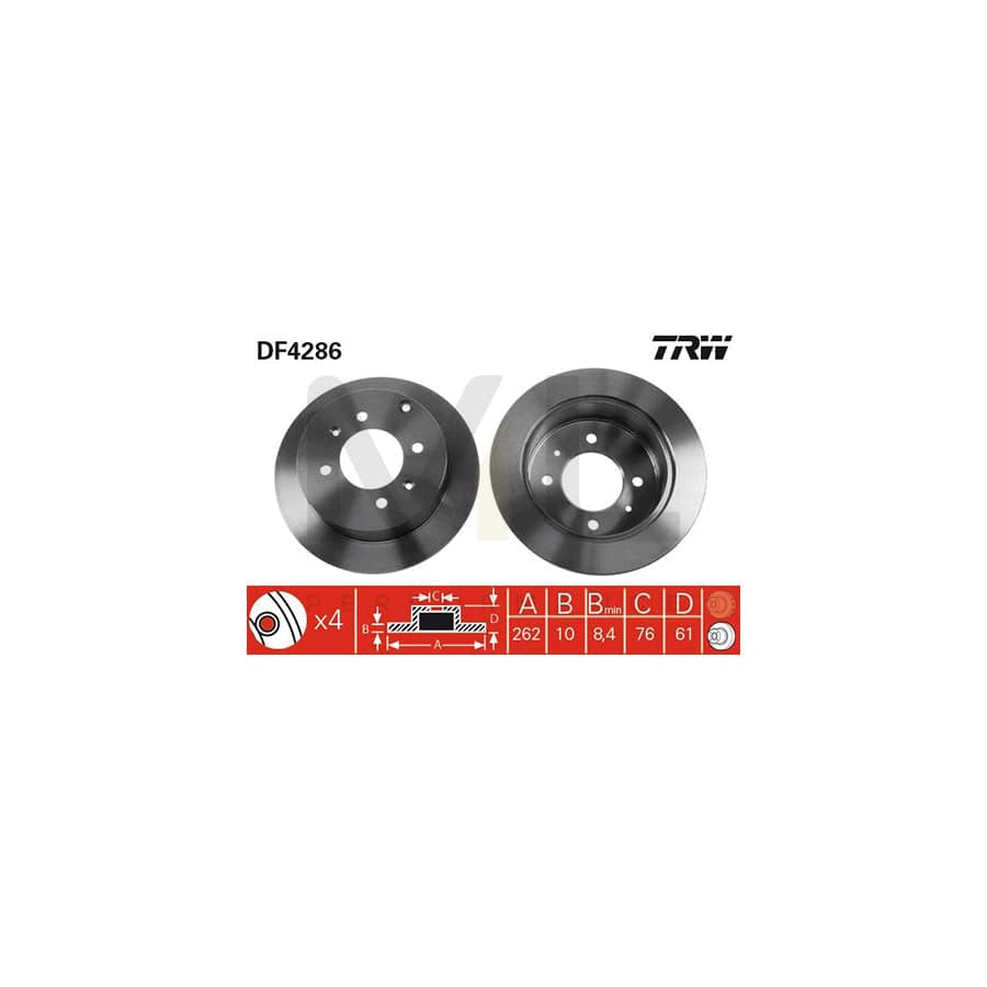 TRW DF4286 Brake Disc Solid, Painted | ML Performance Car Parts