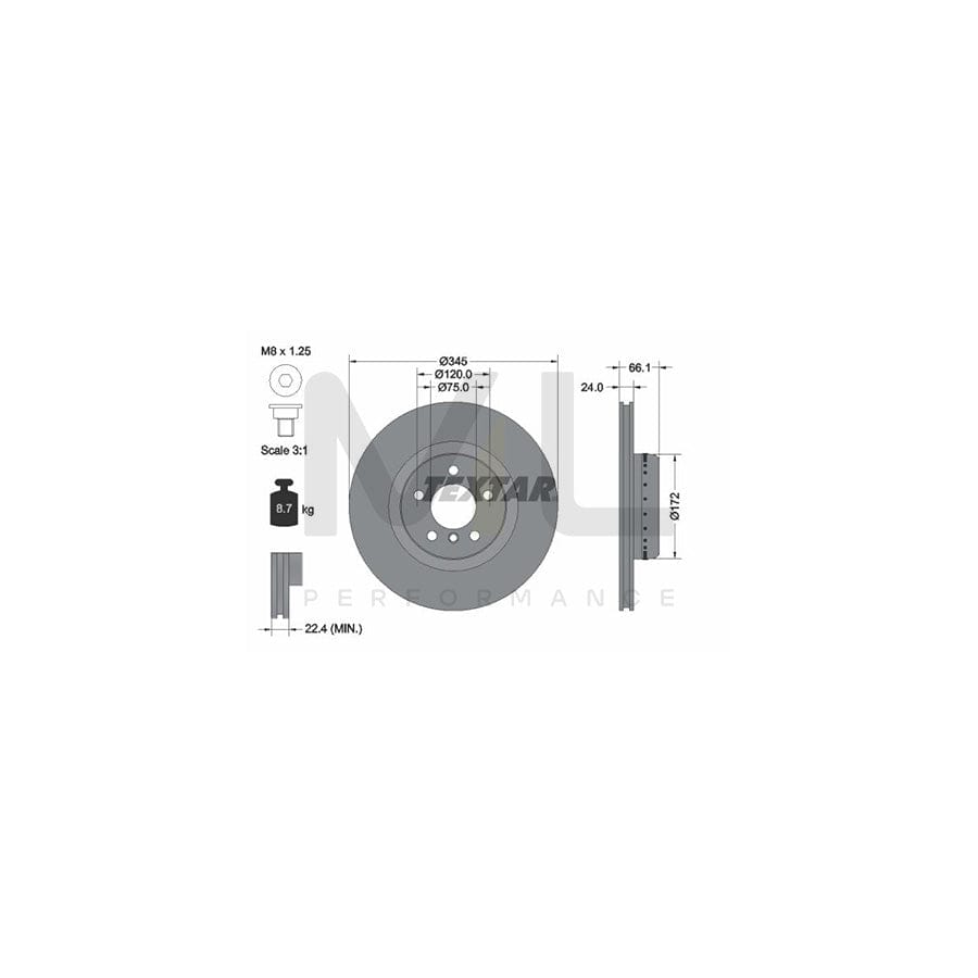 TEXTAR PRO+ 92265125 Brake Disc Internally Vented, Two-piece brake disc, Coated, High-carbon, with bolts/screws, without wheel hub, without wheel studs | ML Performance Car Parts