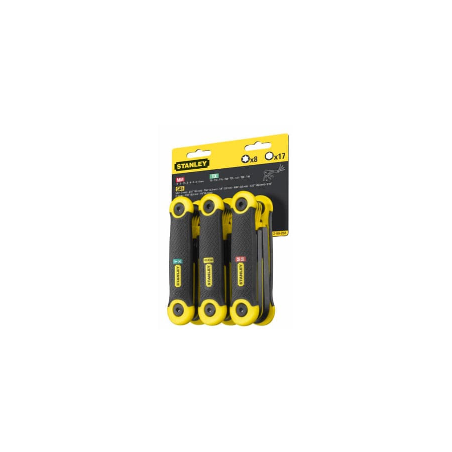 STANLEY® STA269268 Metric, Imperial & TORX Folding Hexagon Key Set, 25 Piece | ML Performance UK