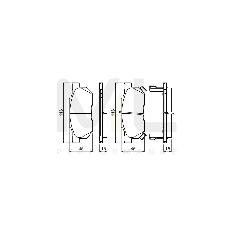 Bosch 0986490440 Brake Pad Set With Acoustic Wear Warning BP767 | ML Performance Car Parts