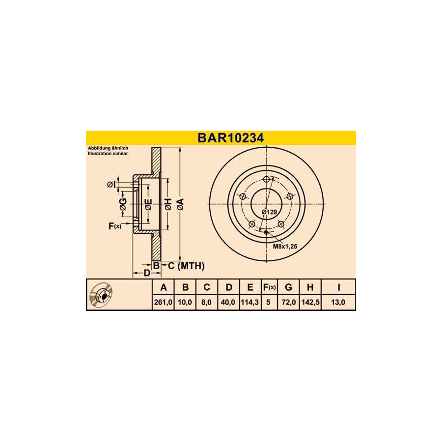 Barum BAR10234 Brake Disc