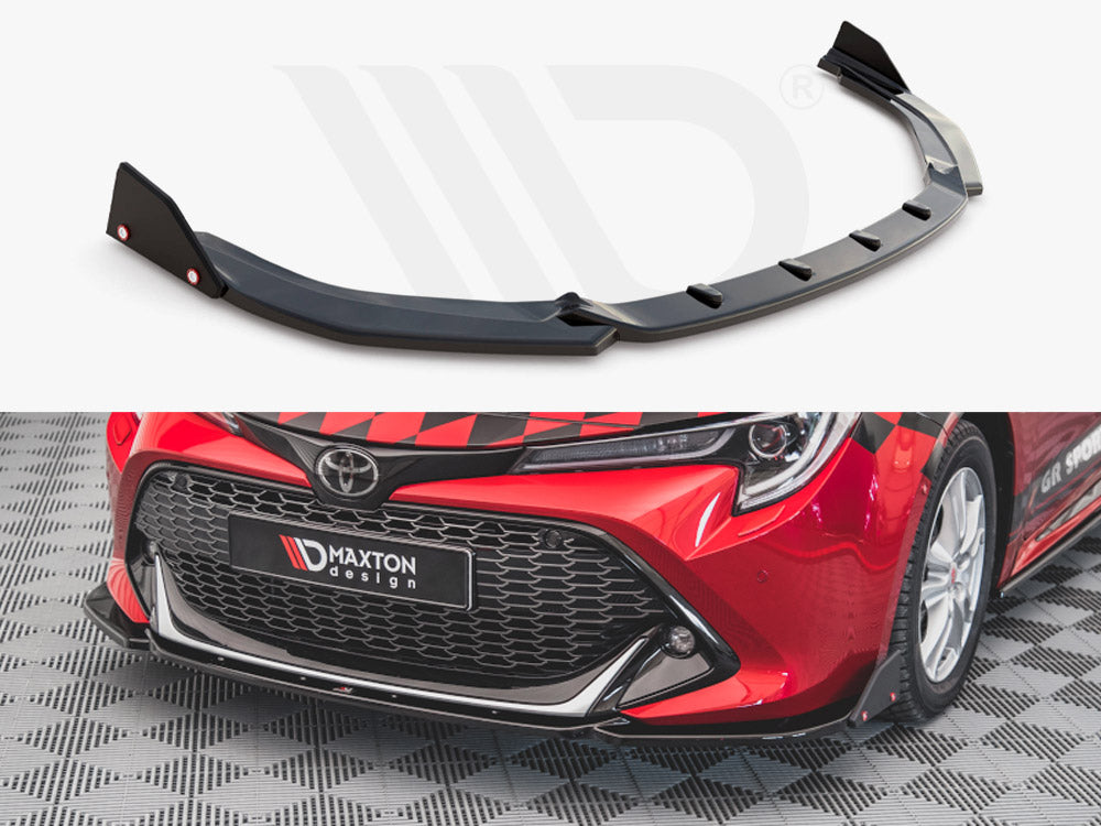 Maxton Design TO-CO-12-HB-GR-FD1T Front Splitter V.1 + Flaps Toyota Corolla Gr Sport Hatchback XII | ML Performance UK Car Parts