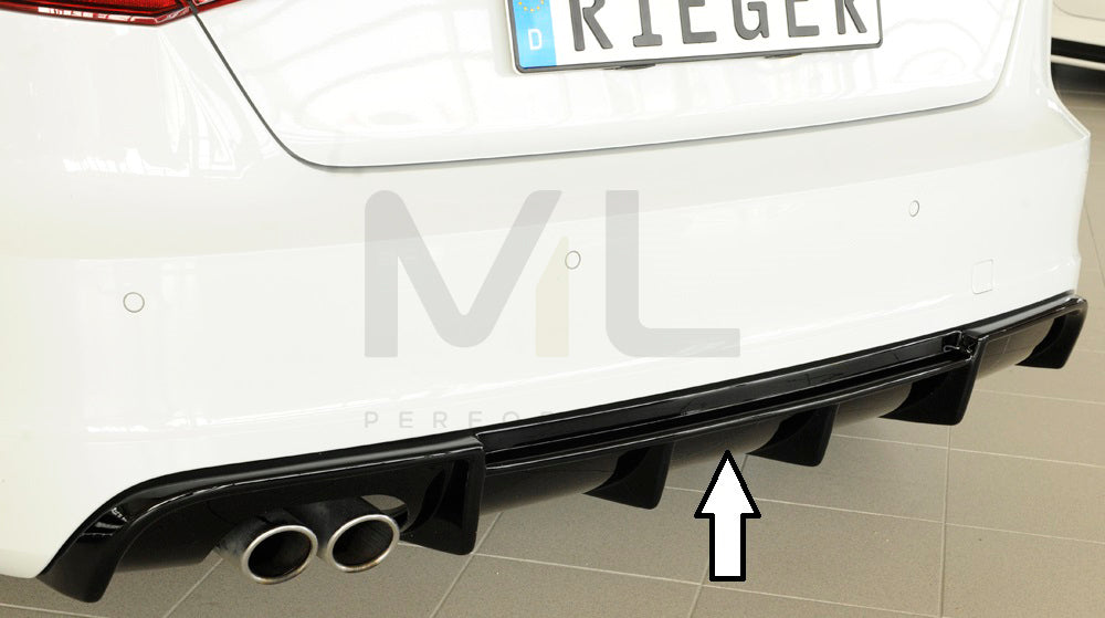 Rieger 00088141 Audi 8V A3 Rear Diffuser 1 | ML Performance UK Car Parts