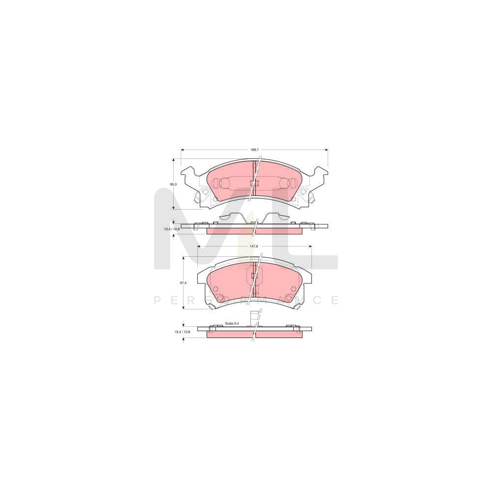 TRW Gdb4002 Brake Pad Set Incl. Wear Warning Contact | ML Performance Car Parts