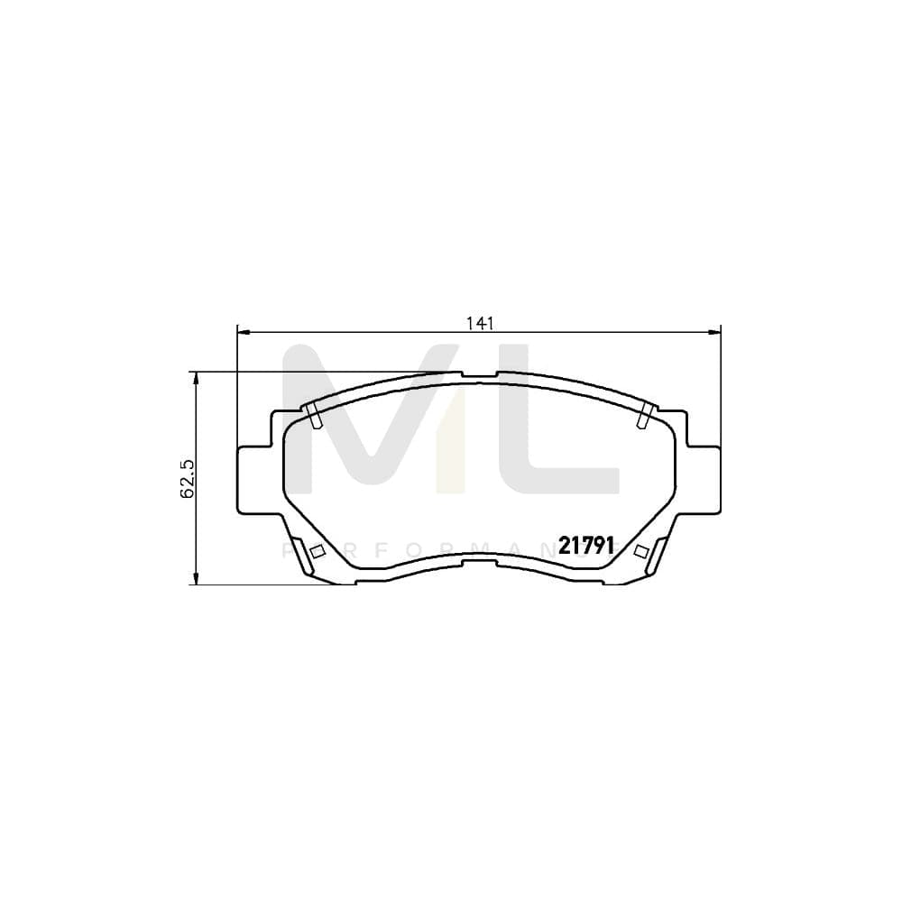 Hella 8DB 355 016-771 Brake Pad Set With Acoustic Wear Warning | ML Performance Car Parts