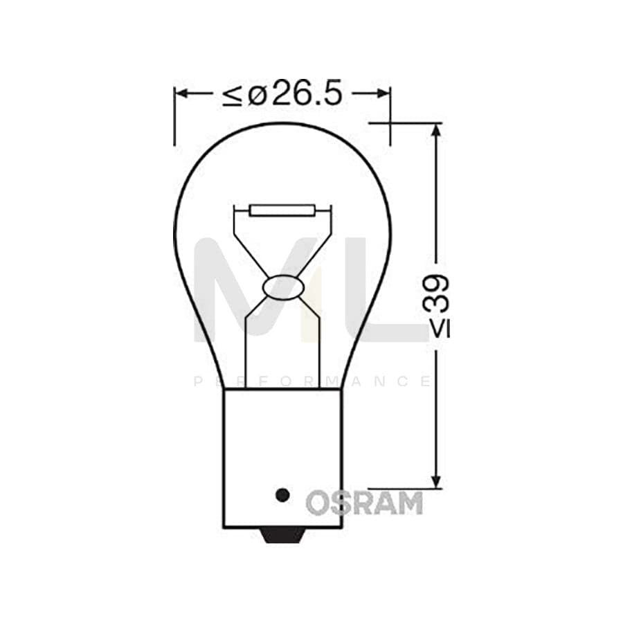 OSRAM 7529 Bulb, indicator 24V 15W, Socket Bulb, BA15s | ML Performance Car Parts