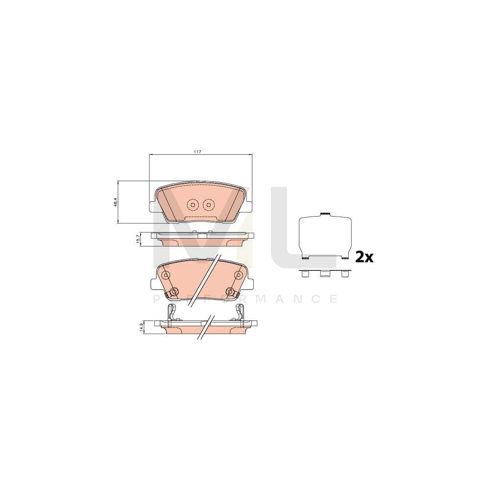 TRW Gdb3624 Brake Pad Set With Acoustic Wear Warning | ML Performance Car Parts