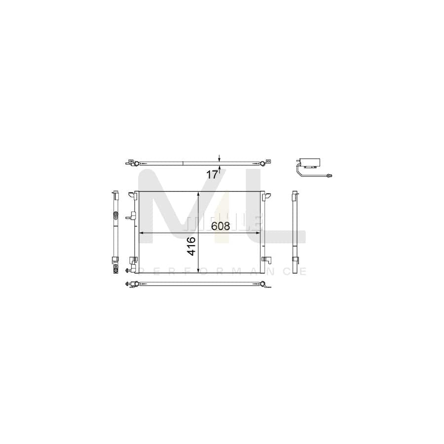 MAHLE ORIGINAL AC 498 000S Air conditioning condenser with dryer | ML Performance Car Parts