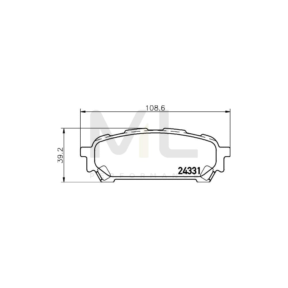 Hella 8DB 355 012-311 Brake Pad Set With Acoustic Wear Warning | ML Performance Car Parts