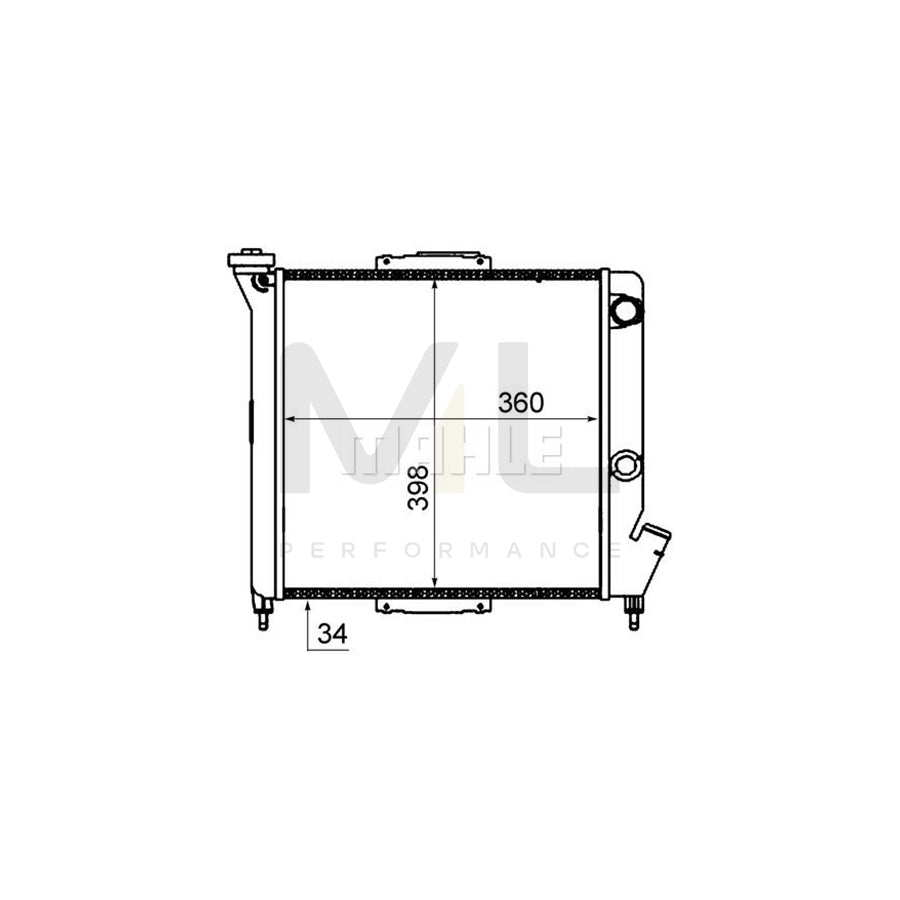MAHLE ORIGINAL CR 832 000S Engine radiator with sealing cover, Mechanically jointed cooling fins, Plastic, Manual Transmission | ML Performance Car Parts