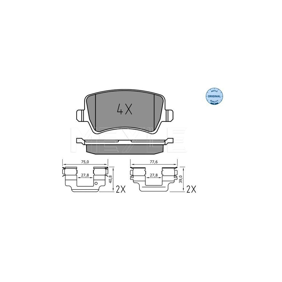 Meyle 025 244 9618 Brake Pad Set