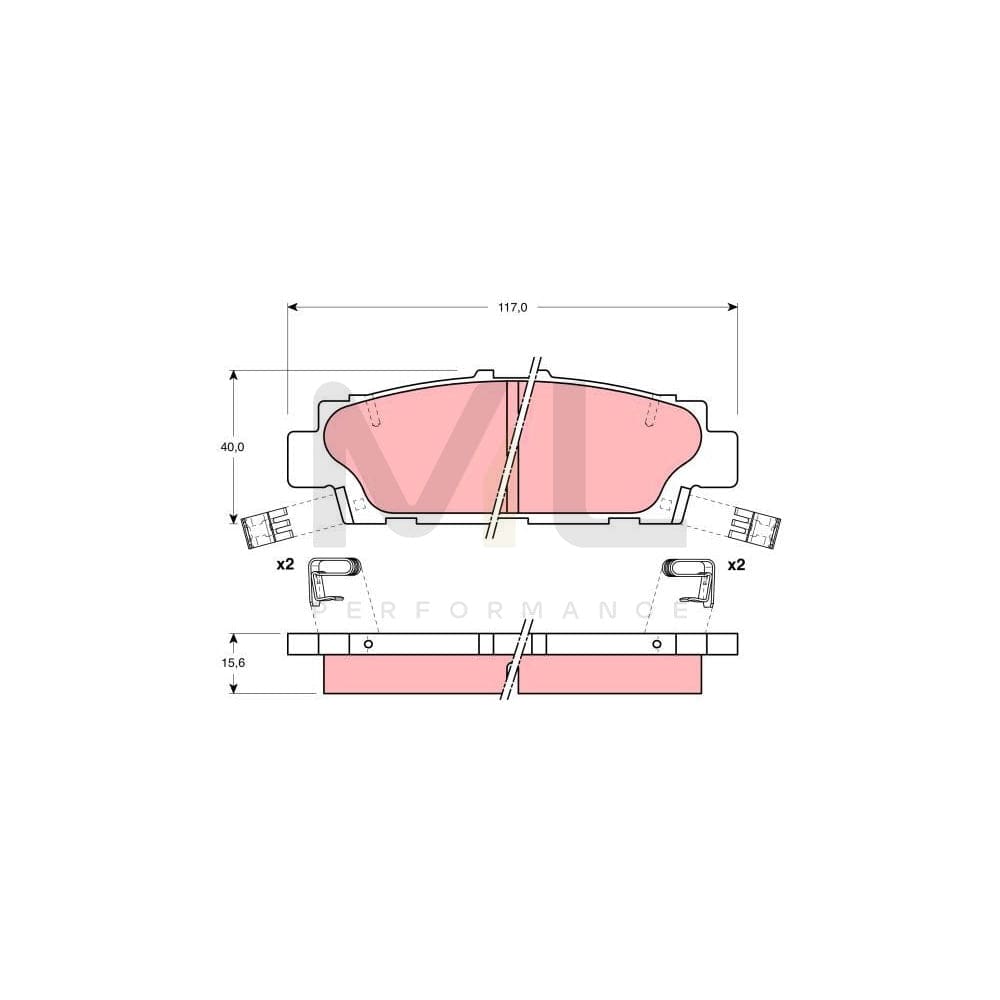 TRW Gdb1257 Brake Pad Set For Lexus Ls I (Xf10) With Acoustic Wear Warning, With Accessories | ML Performance Car Parts