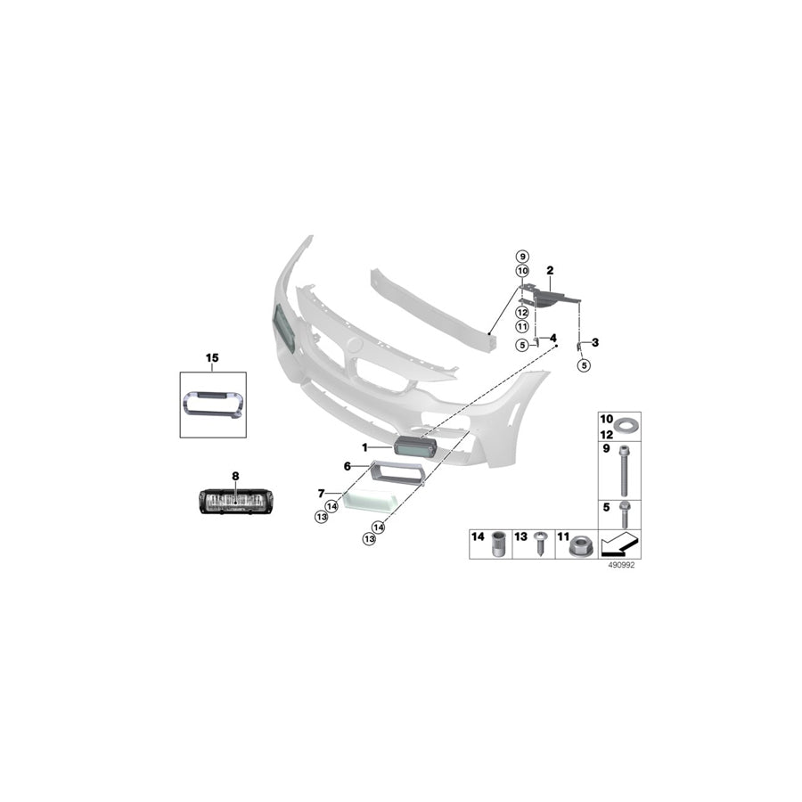 Genuine BMW 83318431834 Template Right 24H LIGHTS (Inc. M4 GT4) | ML Performance UK