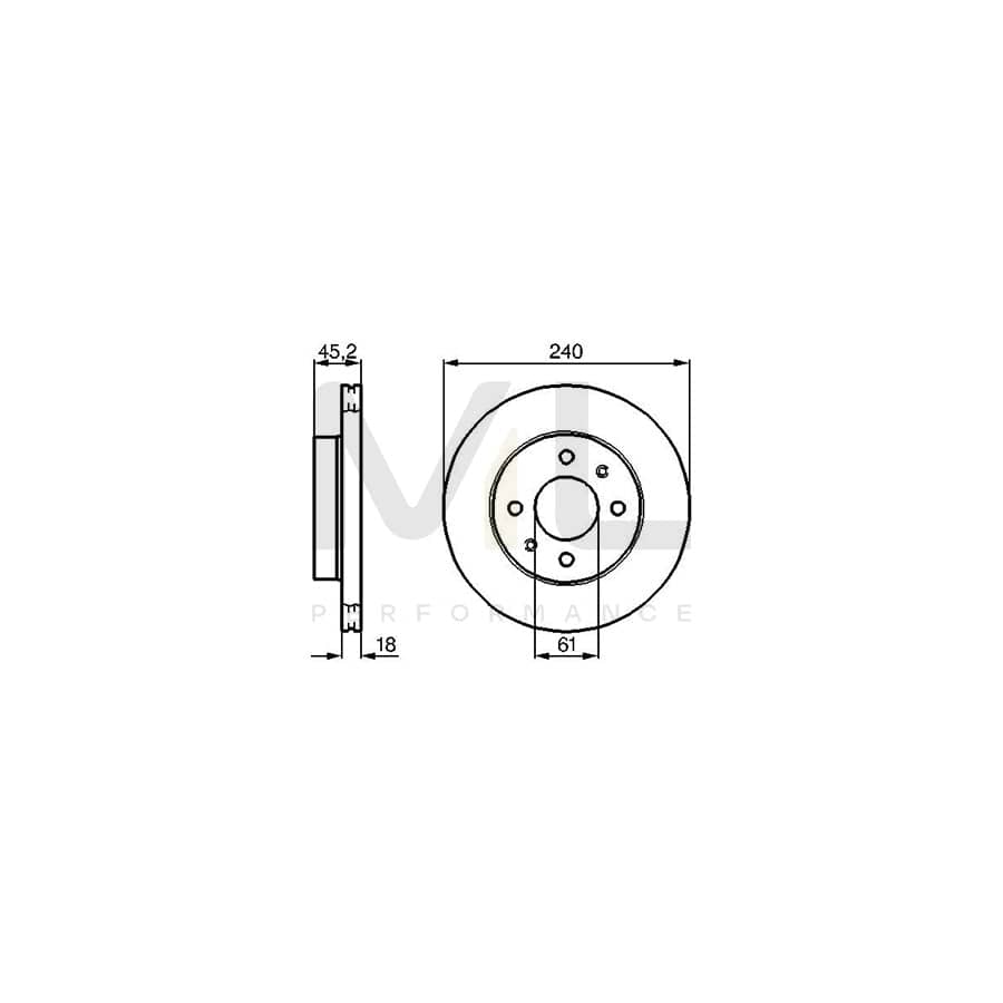 BOSCH 0 986 478 533 Brake Disc Internally Vented, Vented, Oiled | ML Performance Car Parts