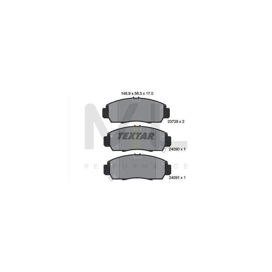 TEXTAR 2372901 Brake pad set with acoustic wear warning | ML Performance Car Parts