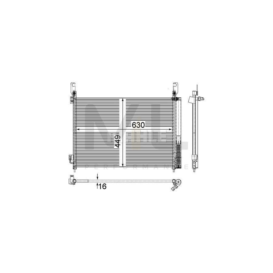 MAHLE ORIGINAL AC 588 000P Air conditioning condenser for RENAULT Koleos I (HY) with dryer, with pressure switch | ML Performance Car Parts